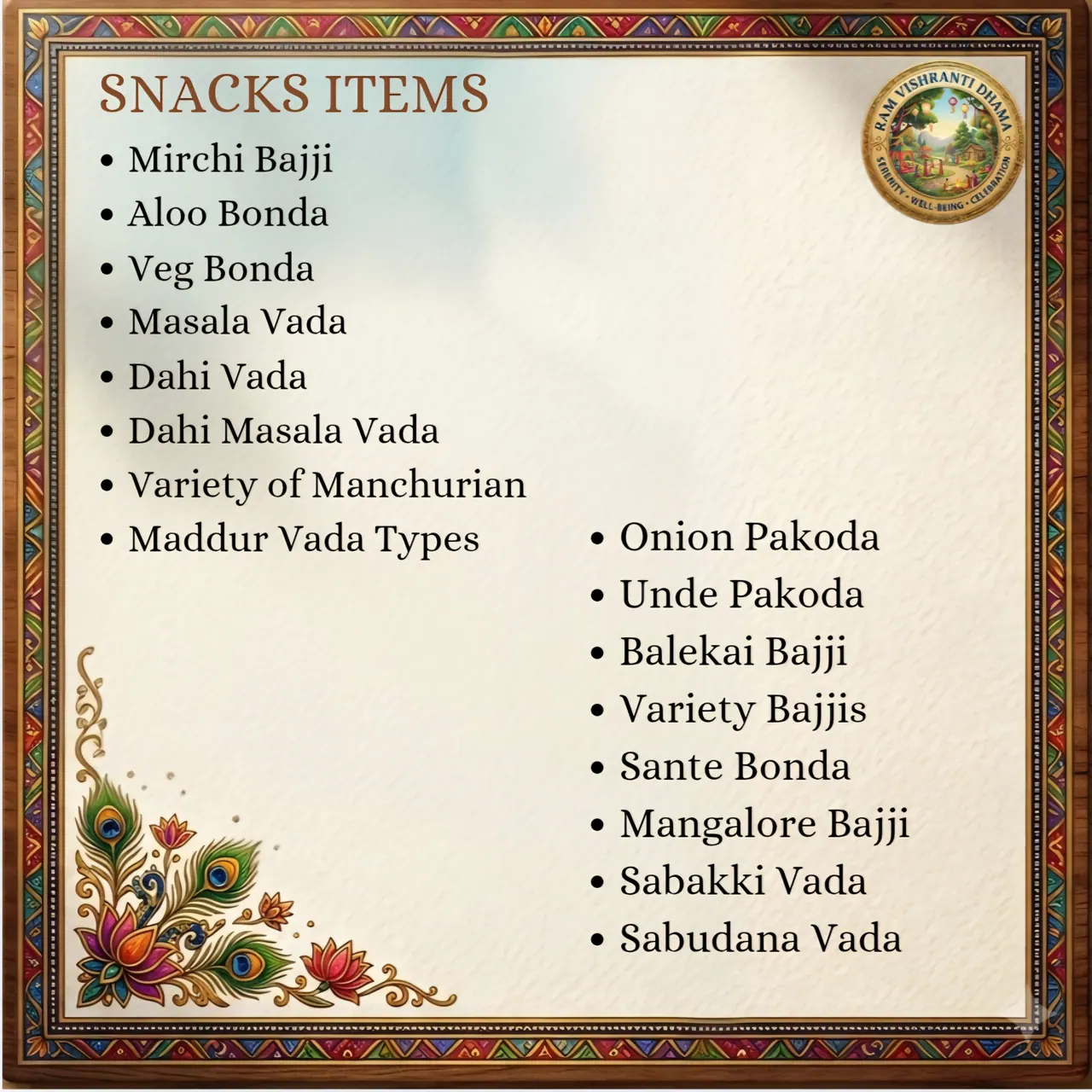 Snacks presentation